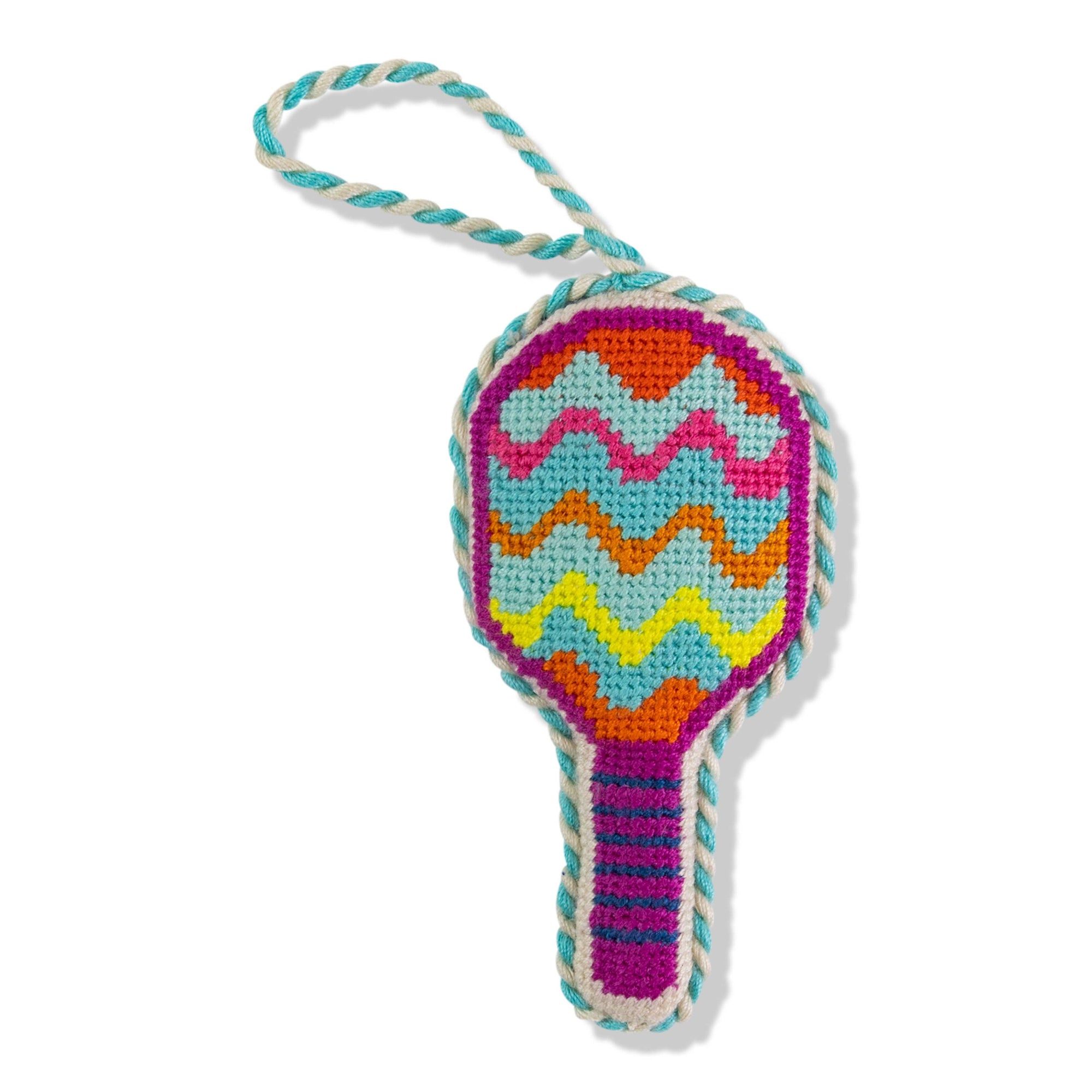 Needlepoint Ornament- Pickleball Racket