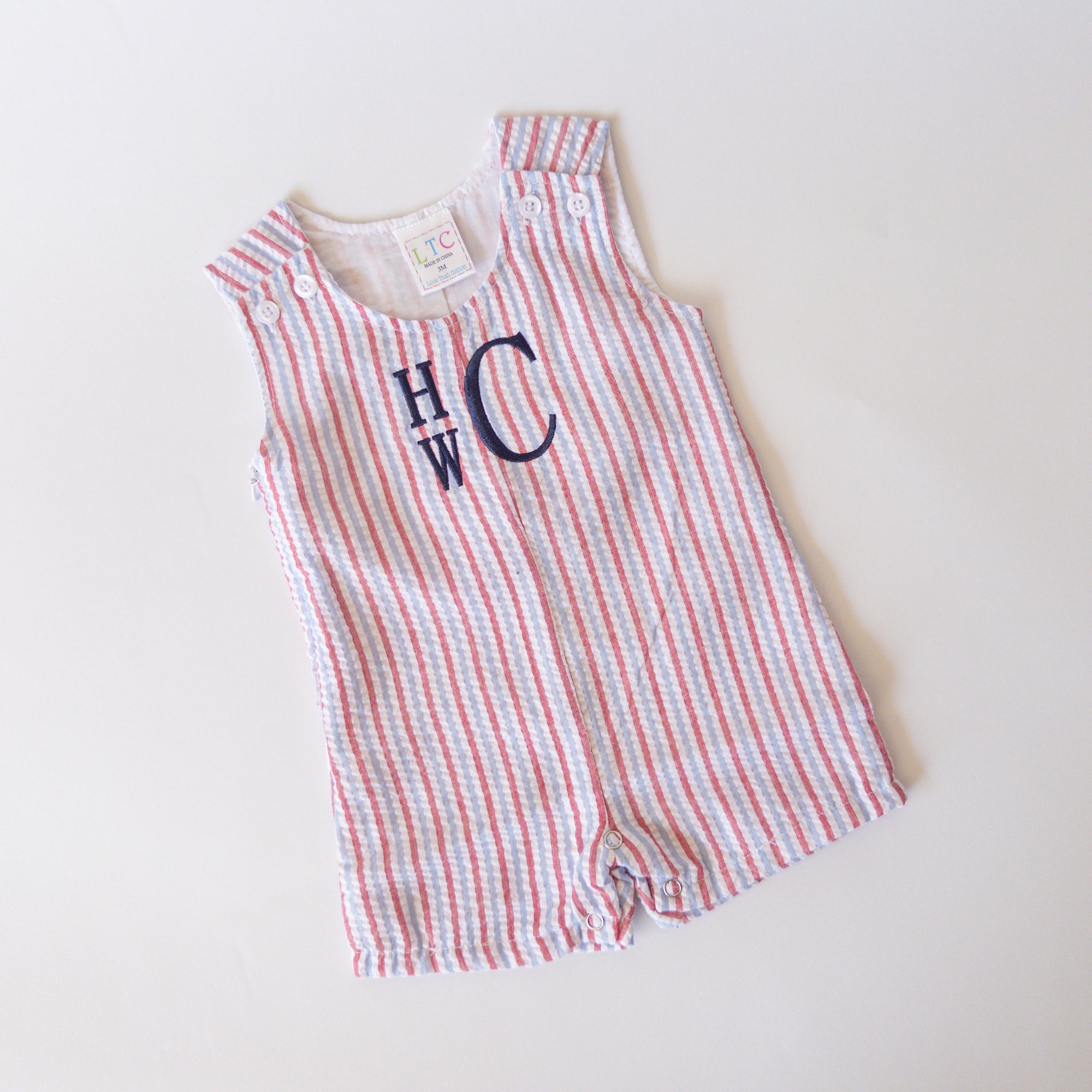 Boys Monogrammed Shortalls