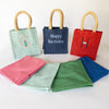 Monogrammed Small Jute Tote Bag