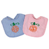 Monogrammed Pumpkin Seersucker Bib