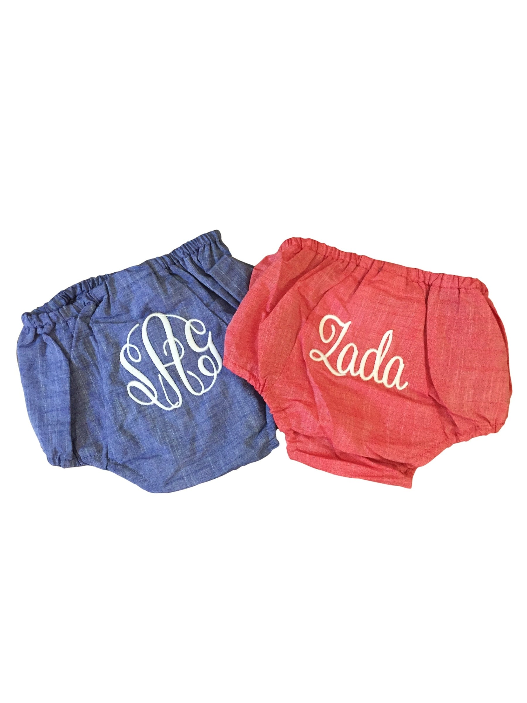 SALE // Monogrammed Chambray Diaper Cover