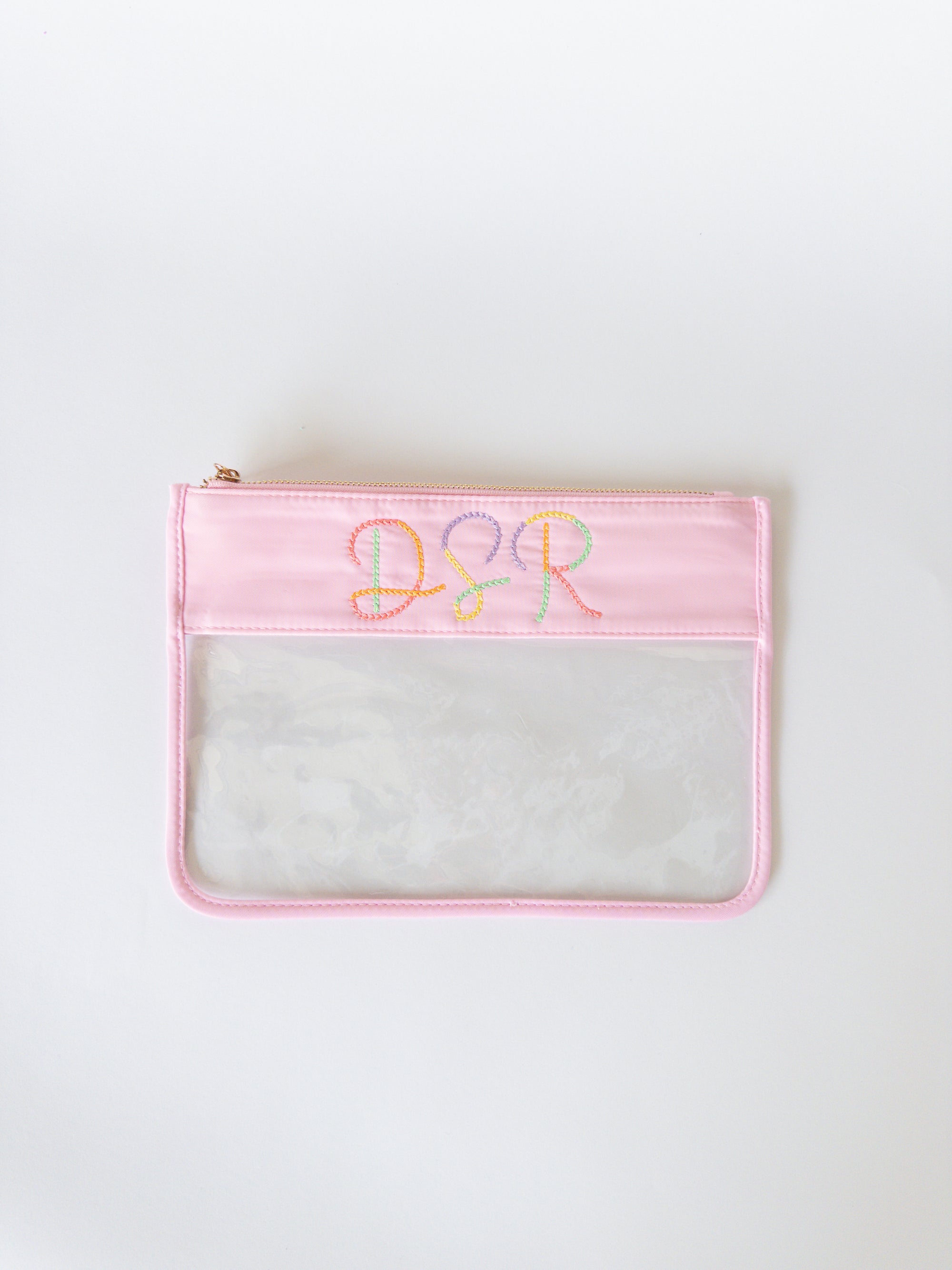 Monogrammed Clear Zipper Pouch