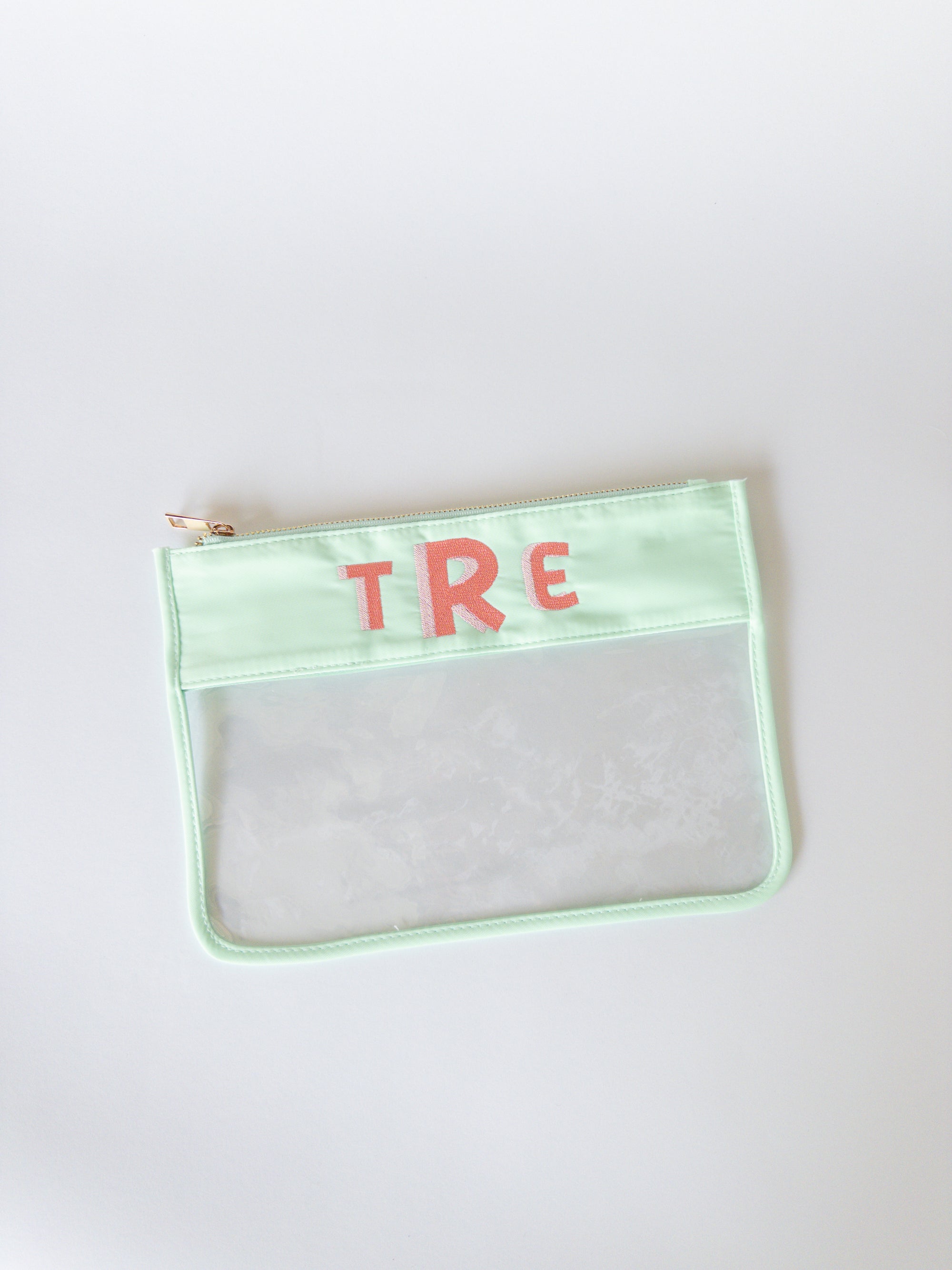 Monogrammed Clear Zipper Pouch