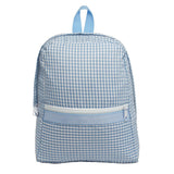 Monogrammed Medium Seersucker Backpack