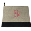 Monogrammed Linen Pouch