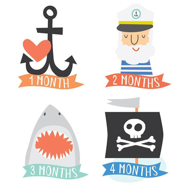 Monthly Baby Growth Stickers - Captain Collection