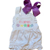 Monogrammed Cotton Ruffle Sunsuit