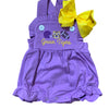 Monogrammed Cotton Ruffle Sunsuit