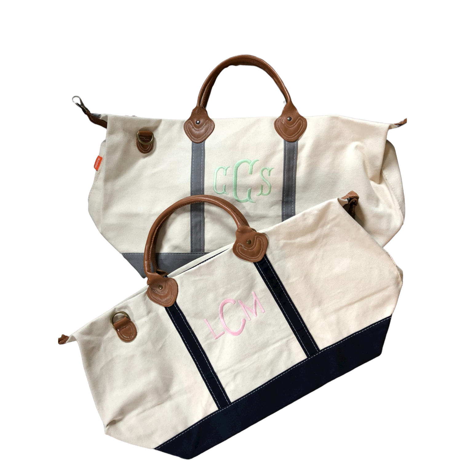 SALE // Monogrammed Canvas Weekender Bag