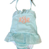 Girl's Monogrammed Gingham Bathing Suit