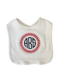 Baseball Laces Seersucker Bib