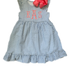 Girls Monogrammed Seersucker Dress