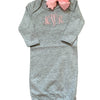 Monogrammed Newborn Baby Gown