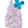 Monogrammed Cotton Ruffle Sunsuit
