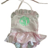 Girl's Monogrammed Gingham Bathing Suit