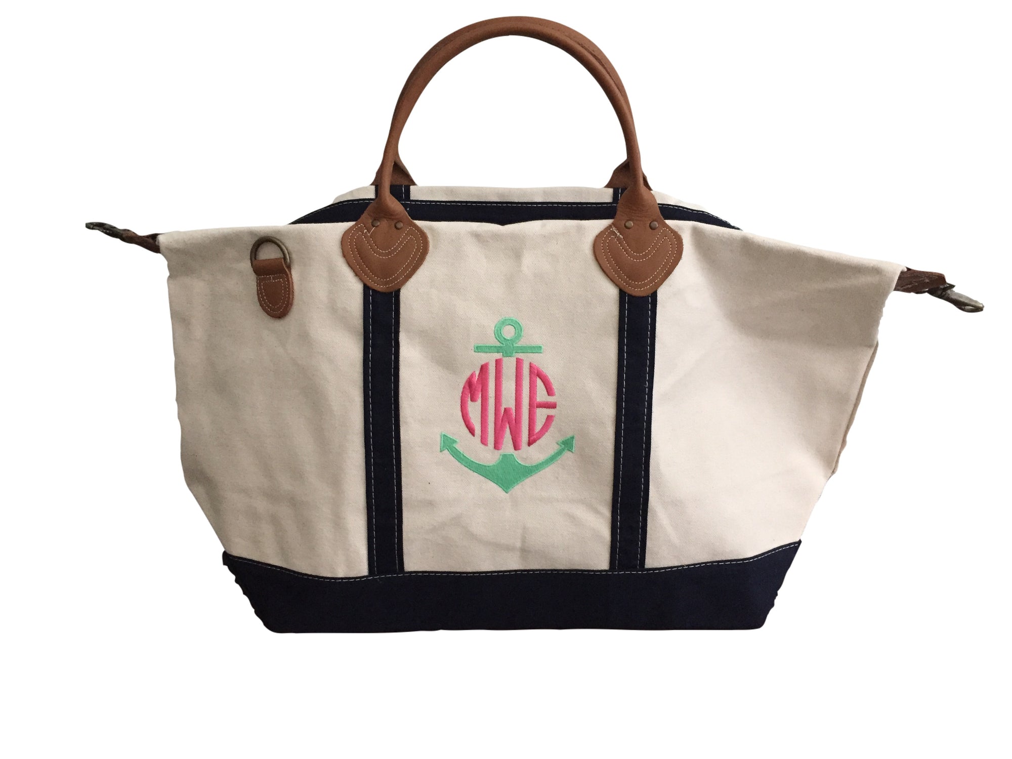 SALE // Monogrammed Canvas Weekender Bag