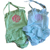 Girl's Monogrammed Gingham Bathing Suit