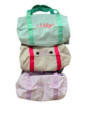 Monogrammed Seersucker Duffle Bag
